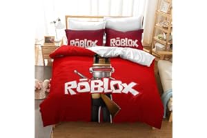 CHAOSE Juego De Ropa De Cama Roblox, Funda De Edredón 100% Algodón, Suave Y Cómoda, para Niños Y Niñas (patrón 05,(150x200cm)-Cama de 90)