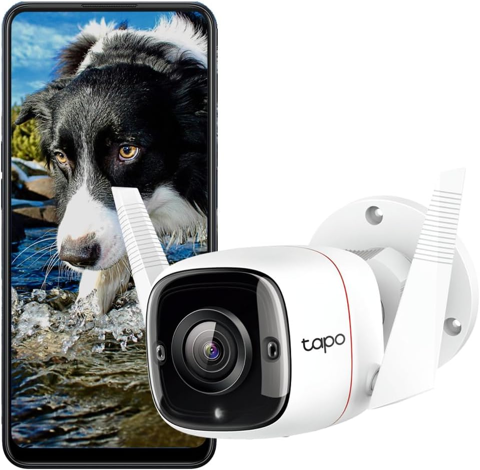 Tapo C310, 2K 3MP Dış Mekan Wi-Fi/Ethernet Güvenlik Kamerası, Hareket Algılama, IP66 Su Geçirmez, 30m Gece Görüşü, Çift Yönlü Ses, Bulut/Yerel Depolama, Sesli ve Işıklı Alarm