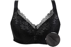 XWSM Baumwoll BH Prothese Taschen-Post-OP-BH for Frauen Mittleren Alters Mastektomie Schlaf Yoga Alltags BH-Oberteil Unterwäsche Büstenhalter (Color : Black, Size : 95/42C)