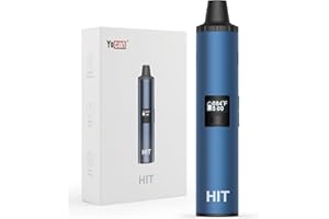 KINEX Yocan HIT Herb Vaporizer, Tragbarer Kräuter Verdampfer Pen, Keramik Heizkammer Temperatureinstellung 93-249°C, 1400 mAh Kraut-Verdampfer mit OLED-Display, Einfache Reinigung (Blau)