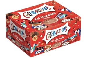 Celebrations Hot Chocolate Sachets 40 x 25g | Bulk Hot Chocolate Gift Set Featuring Galaxy, MilkyWay, Twix, Mars, Bounty, Maltesers, Snickers and Galaxy Caramel (Pack of 1)