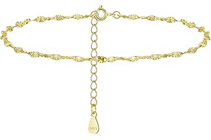 Loutade Silver Anklets for Women, 925 Sterling Silver Ankle Bracelet, Adjustable Beach Barefoot Foot Chain, Summer Holiday Silver Ankle Chain, Women's Shell Anklets Beach Jewellery for Girls Teen