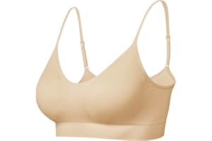 Comfyin Sujetador Sin Aro Bralette Acolchado para Mujer, Correas de sueño, Sujetadores sin Costuras, para Yoga, Deportes