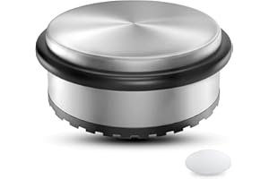SilverRack Stoper in acciaio inossidabile [1 pezzo] + 1 Stop alla porta a parete in più - tappo per porte premium senza perforazione di 1,1 kg - tappo per porta pesante - tappo