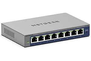 NETGEAR GS108E Switch de 8 Puertos Gigabit Ethernet Plus |gestionable Montaje de sobremesa o en Pared y protección de por Vida Limitada
