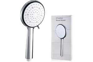 SEAFORIE Soffione Doccia, Soffione Doccino a Grande Risparmio Idrico Anticalcare a 6 Modalità con Getto ad Alta Pressione Incorporato, per il Bagno（9.5L/min Doccetta Singolo）