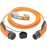 Lapp Elektrikli Ara&ccedil; 22 Kw, 32A, &Uuml;&ccedil; Fazlı, Mod3, 7m Tip2 Şarj Kablosu - T&uuml;m Ara&ccedil;larla Uyumlu