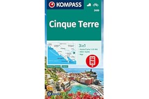 Cartina escursionistica n. 2450 Cinque Terre: 3in1 Wanderkarte, mit Aktiv Guide inklusive Karte zur offline Verwendung in der KOMPASS-App. Fahrradfahren.