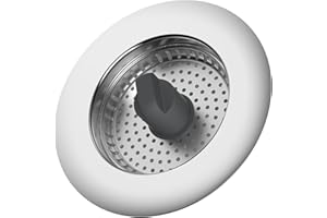 iFealClear Upgraded 3-in-1 Kitchen Drain Stopper & Metal Plug Strainer – Thickened ABS Shell with Stainless Steel Filter Basket, Anti-Clogging & Odor-Blocking, Fits 72-86mm Sink Holes, Depth > 28mm