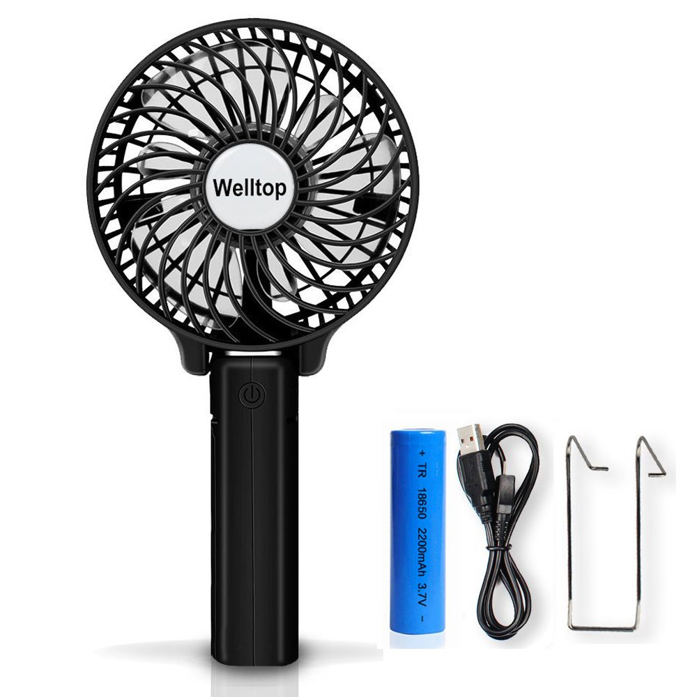 Welltop Portable Handheld Fan USB Mini Fan Battery Operated Cooling Fan
