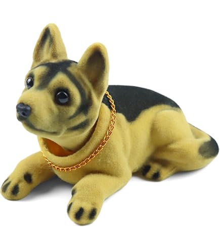 RAKSO Wackelhund Pudel Schwarz – Sitzende Dekofigur Mit Wackelndem Kopf, 20,5 Cm Hoch