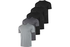 DEHORU 5 Pack Tshirt Sport Anti UV Homme Fitness Gym T-Shirt Séchage Rapide Respirant Tee Shirt Manches Courtes