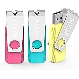 KEXIN 3 Pack 32GB USB Flash Drive 2.0 USB Stick Memory Stick Swivel Thumb Drive External Data Storage Stick Pen Drive with LE