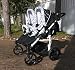Twin Pram - Carrycots, Chairs and Accessories - White Chassis - Urban Style