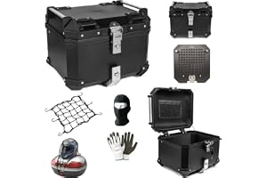 farbrothersonline KOMPATIBEL MED CF MOTO 800 MT-X MOTORCYKELVÄSKA K4500 ADVENTURE 45L I PLAST SVARTA 42X33X33CM MED ALUMINIUM