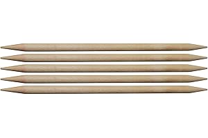 KnitPro Basix-Juego de 5 Agujas de Tejer (Abedul) Doble Extremo: 20 cm x 2,50 mm, Madera, Multicolor