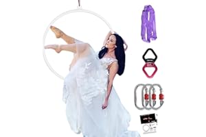 PRIOR FITNESS Cerchio Aereo Professionale 80/85/90/95CM Acciaio Inox Kit Cerchio Aereo Cerchio Acrobatico Cerchio Danza Aerea Attrezzature Circo