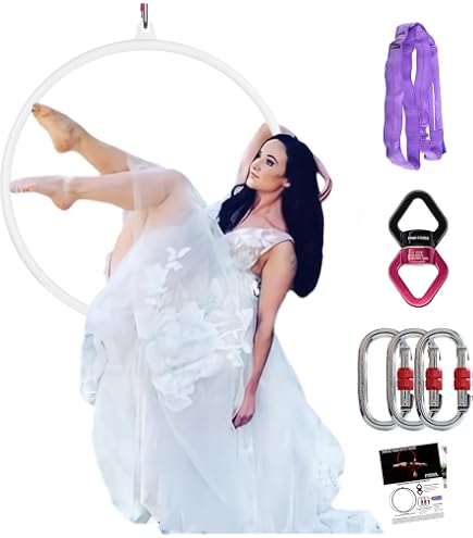 Cerceau Aérien Lyra Hoop Professionnel - Acier Inoxydable - 85/95/100 Cm - Kit Complet Avec Mousquetons