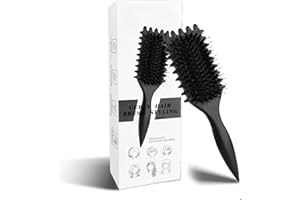 LONGYIER Spazzola per Ricci con Punte per Definire, Pettinare e Modellare Capelli - Riduce Trazione e Separazione per Uomini e Donne (Nero, 24cm)