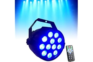 WOQLIBE Projecteur LED par LED avec télécommande - Éclairage de scène DMX512 RGBW - Effet de lumière - Avec télécommande - Pour show bar, DJ, KTV, discothèque, anniversaire, fête, Halloween
