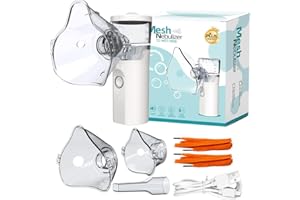 LVOZIZE Aerosol Portatile Silenzioso, Aerosol Portatile con 2 Modalità Regolabili, Aerosol Adulti con 2 Maschere e Boccaglio, ＜40dB Aerosol Silenzioso, Aerosol Ricaricabile USB per Uso Domestico