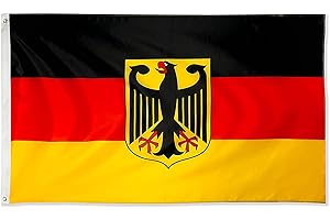 MOGADEE Niemiecka flaga or?ów, niemiecka flaga z or?em, 90 x 150 cm, odporna na warunki atmosferyczne z oczkami z mosi?dzu, nadaje si? do prania w pralce