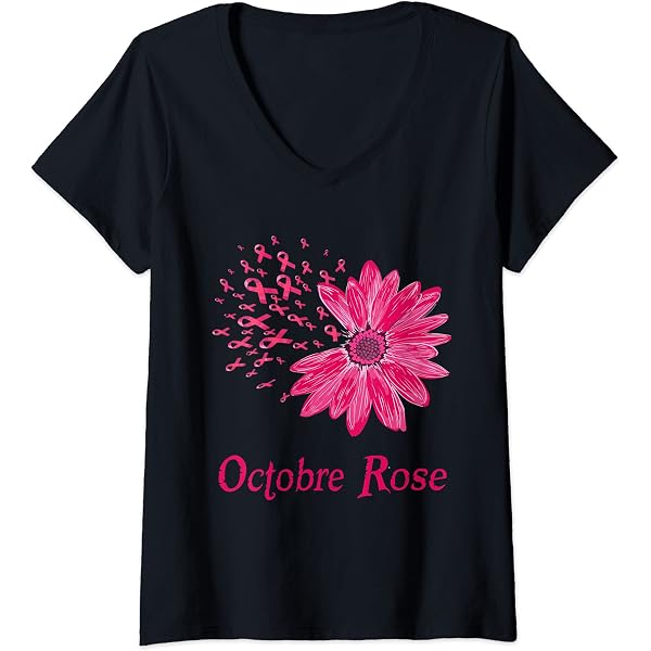 Octobre Rose Tee Sensibilisation Cancer Du Sein Ruban Rose T-Shirt