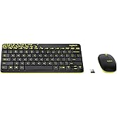 Logitech MK240 Nano Wireless USB Keyboard and Mouse Set, 12 Function Keys 2.4GHz Wireless, 1000DPI, Spill-Resistant Design, P