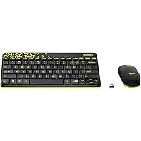 Logitech MK240 Nano Wireless USB Keyboard and Mouse Set, 12 Function Keys 2.4GHz Wireless, 1000DPI, Spill-Resistant Design, P