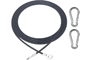 CampTeck Cavi Palestra in Acciaio Inossidabile, Cavo Fitness, Fitness Cavo Acciao per Puleggia Macchine da Palestra con 2 Moschettoni