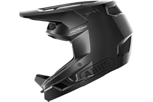 ABUS Downhill Helmet HiDrop - Casco integrale certificato AS con calotta esterna in ABS per MTB: downhill, enduro e bike park adulti ragazzi nero, taglia M