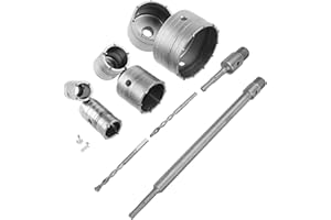 GOTOTOP Frese a Tazza carotatrice, Set Seghe a Tazza Trapano, 10 pezzi Carotatrice Muro Punte SDS muro, Kit frese carotatrici per trapano, con Gambo Estensione a Tazza SDS Plus,