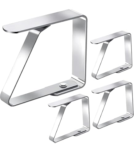 Tischtuchklammern Edelstahl Tischtuchklammern [6 Stück] Aus Edelstahl – Für Outdoor & Indoor, Klemmen Für Tischdecken, 0-5,5 Cm Tischplattenstärke