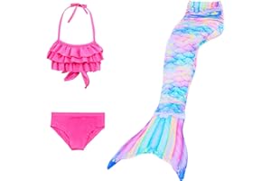 DAPONGZHI 2025 Bikini Trajes de Baño Niña 3 Piezas Bañadores de Playa Bañador Bikini Bebé Conjunto Verano con Falda Playa Tankini Niñas Conjuntos Performance 4-13 Años