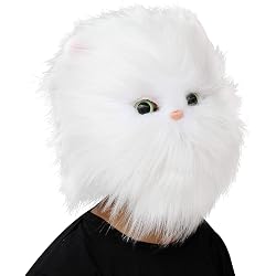 Masque Tête Complète De Chat En Fausse Fourrure | Pour Cosplay, Halloween, Fêtes Déguisées | Design Respirant Et Réglable | Pour Adultes - 12