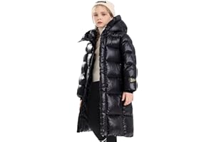 Tilozs Winterjacke Atmungsaktiv Verdickt Mädchen Mantel Warm Winddicht Outdoorjacke Mittel- bis Langes Kindermäntel mit Fellkapuze Parka