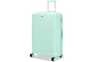 FLYMAX Premium 24" Medium Suitcase 4 Wheel Lightweight Hard Shell PP Luggage 75L Light Green