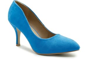 FASHION THIRSTY Womens Ladies Low MID HIGH Kitten Heel Pumps Pointed Toe Work Court Shoes