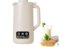 JOULLI Blender chauffant – Machine à Lait de Soja avec écran LED intelligent, machine à lait de noix de 600 ML avec 10 lames – Machine à soupe avec maintien au chaud, autonettoyante pour amandes (Blanc)