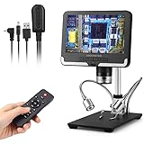 Andonstar AD206 Black 200X Digital Microscope 7 Inches LCD Display 1080P Digital Magnifier with Metal Stand for Circuit Board