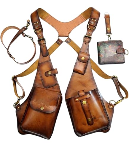 Sac Vintage Sous Le Bras Ajustable - Porte-Monnaie Cuir PU Unisexe Hommes Femmes, Confortable Et Pratique Pour Voyages Quotidiens