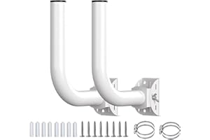 Xiuganpo Universal Drahtlose Brückenhalterung J Pole, Edelstahl Große Reichweite Wasserdicht Einfache Installation für Outdoor Punkt zu Punkt AP Access Point Client Bridge CPEE 2 Pack