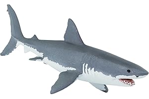 SAFARI LTD. Gran Tiburón Blanco 15.8cm | Figura de Animal Marino | No tóxico y libre de BPA | Apto para niños de 3 años en adelante | Safari Ltd