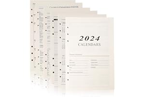 NECDEOL Agenda settimanale 2024, formato A5, 6 fori, 176 pagine, 2024 A5, gennaio 2024 – dicembre 2024, 139 x 206 mm, carta di ricarica per agenda, diari, progetti fai da te