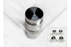 3DSCUBE Distanziali per targhe in alluminio MINI 12, blocco per cappuccio a vite, kit 4 pezzi, effetto acciaio, viti