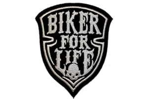 HELLS-DESIGN Patch écusson Biker for Life Skull pour Blouson et Veste