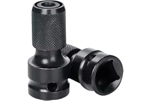 LUMI ZENVA 2 Unidades Adaptador Cuadrado de 1/2 Pulgadas Cuadrado a 1/4 Pulgadas Hexagonal, Conversor Universal para Taladros y Atornilladores, Acero al Cromo Resistente