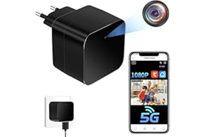 UYIKOO Cámara Espía Oculta WiFi, 2,4G y 5G Mini Cámaras Espias USB Cargador, 1080P HD Cámara de Vigilancia Interior Inalámbrica Detección de Movimiento Tuyasmart App