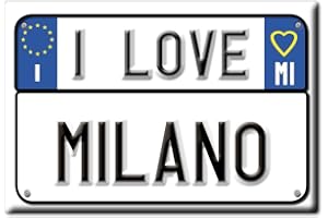 Enjoymagnets Milano Souvenir IMANES DE Nevera Lombardia IMAN Fridge Magnet Corazon I Love (VAR. Targa)