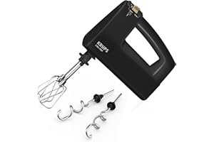 ‎KRUPS Krups F60858 3 MIX 7000 Handmixer 60 Jahre Edition | 500W | ergonomischer Griff | 1,65m-langes Kabel | Geschwindigkeitsregler, Schneebesen & Knethacken | bis zu 1kg Brotteig | Schwarz/Kupfer